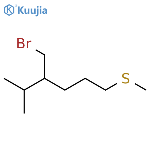 Hexane, 4-(bromomethyl)-5-methyl-1-(methylthio)- structure
