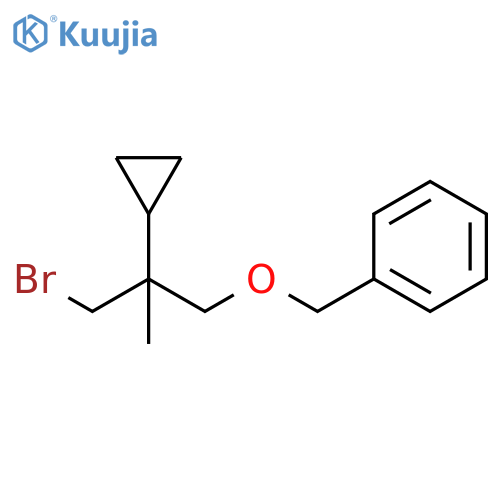 Benzene, [(3-bromo-2-cyclopropyl-2-methylpropoxy)methyl]- structure
