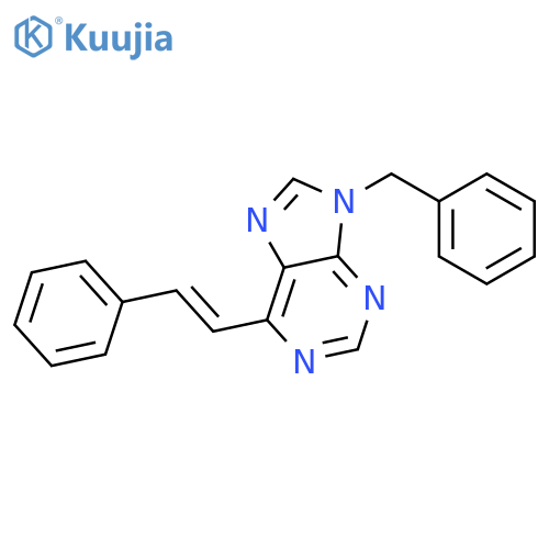 9H-Purine, 6-[(1E)-2-phenylethenyl]-9-(phenylmethyl)- structure
