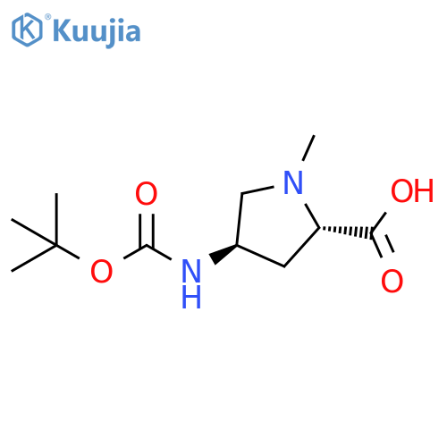 (2S,4R)-4-{[(tert-butoxy)carbonyl]amino}-1-methylpyrrolidine-2-carboxylic acid structure