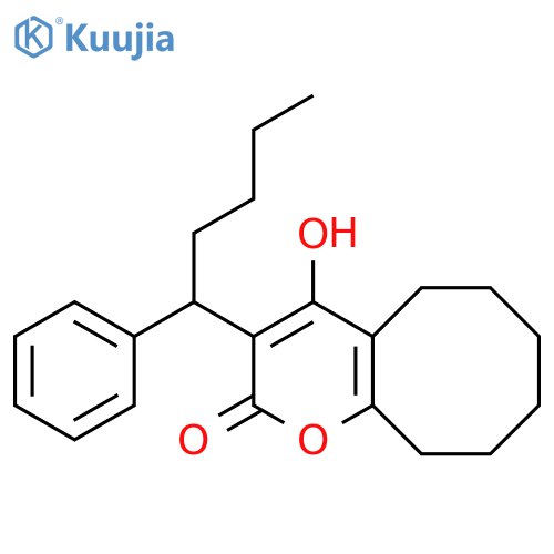 2H-Cycloocta[b]pyran-2-one,5,6,7,8,9,10-hexahydro-4-hydroxy-3-(1-phenylpentyl)- structure