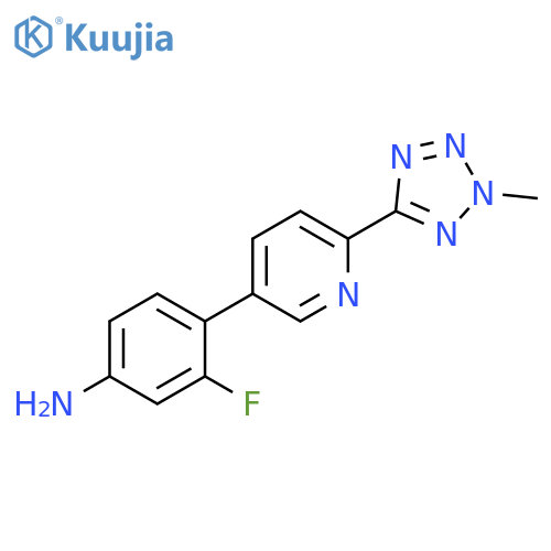 Benzenamine, 3-fluoro-4-[6-(2-methyl-2H-tetrazol-5-yl)-3-pyridinyl]- structure
