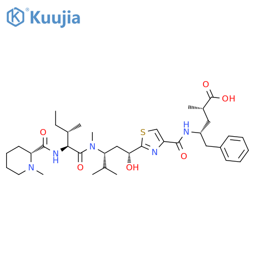 Benzenepentanoic acid, γ-[[[2-[(1R,3R)-1-hydroxy-4-methyl-3-[methyl[(2S,3S)-3-methyl-2-[[[(2R)-1-methyl-2-piperidinyl]carbonyl]amino]-1-oxopentyl]amino]pentyl]-4-thiazolyl]carbonyl]amino]-α-methyl-, (αS,γR)- structure