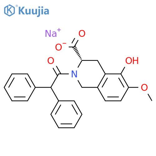 sodium(S)-2-(2,2-diphenylacetyl)-5-hydroxy-6-methoxy-1,2,3,4-tetrahydroisoquinoline-3-carboxylate structure