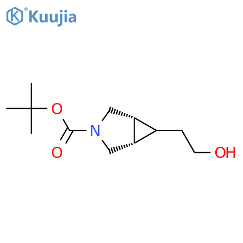 tert-butyl rel-(1R,5S,6s)-6-(2-hydroxyethyl)-3-azabicyclo[3.1.0]hexane-3-carboxylate structure