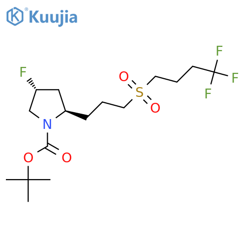 tert-butyl (2R,4R)-4-fluoro-2-[3-(4,4,4-trifluorobutanesulfonyl)propyl]pyrrolidine-1-carboxylate structure