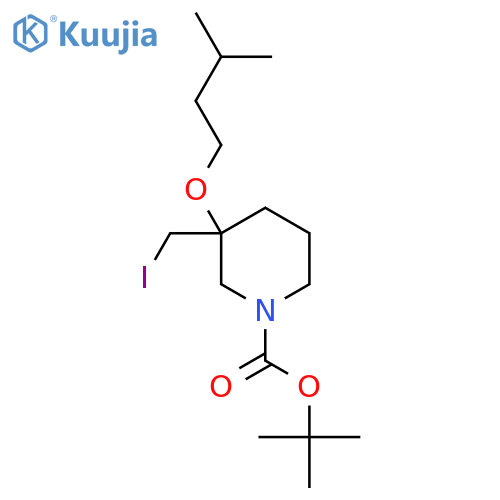 tert-butyl 3-(iodomethyl)-3-(3-methylbutoxy)piperidine-1-carboxylate structure