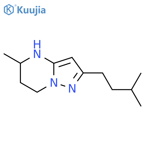 5-methyl-2-(3-methylbutyl)-4H,5H,6H,7H-pyrazolo1,5-apyrimidine structure