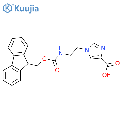 1-[2-({[(9H-fluoren-9-yl)methoxy]carbonyl}amino)ethyl]-1H-imidazole-4-carboxylic acid structure