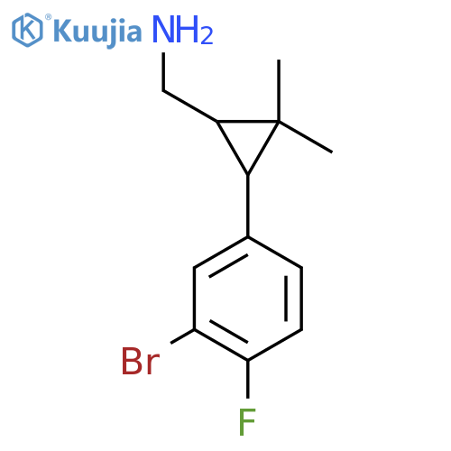 3-(3-bromo-4-fluorophenyl)-2,2-dimethylcyclopropylmethanamine structure