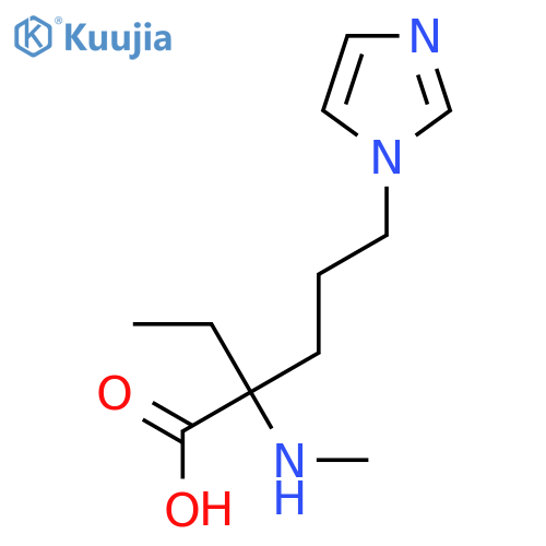 2-ethyl-5-(1H-imidazol-1-yl)-2-(methylamino)pentanoic acid structure