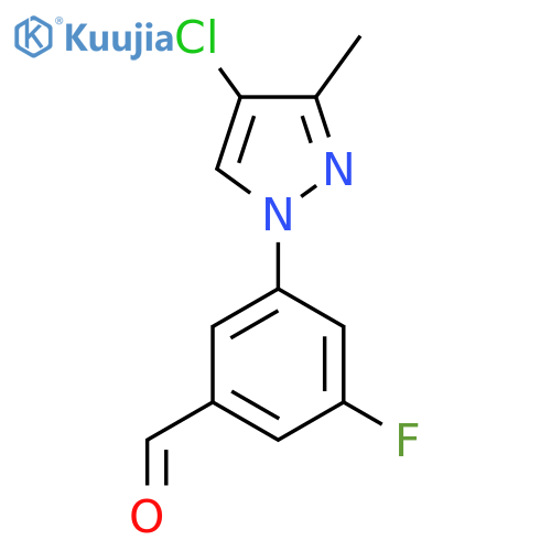 3-(4-chloro-3-methyl-1H-pyrazol-1-yl)-5-fluorobenzaldehyde structure