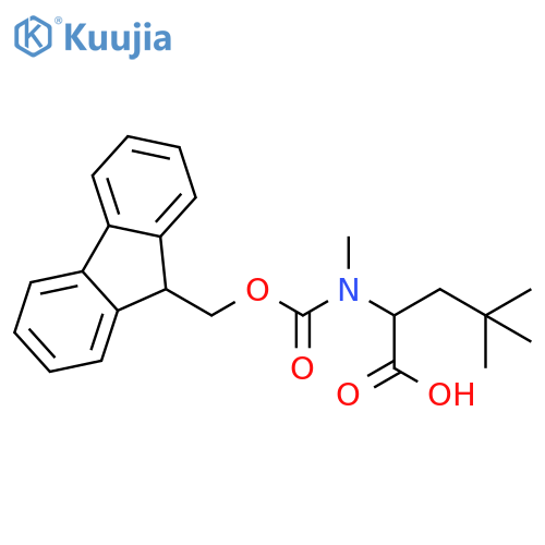 2-({(9H-fluoren-9-yl)methoxycarbonyl}(methyl)amino)-4,4-dimethylpentanoic acid structure