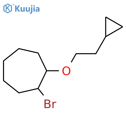 1-bromo-2-(2-cyclopropylethoxy)cycloheptane structure