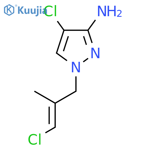 4-Chloro-1-(3-chloro-2-methylprop-2-en-1-yl)-1H-pyrazol-3-amine structure