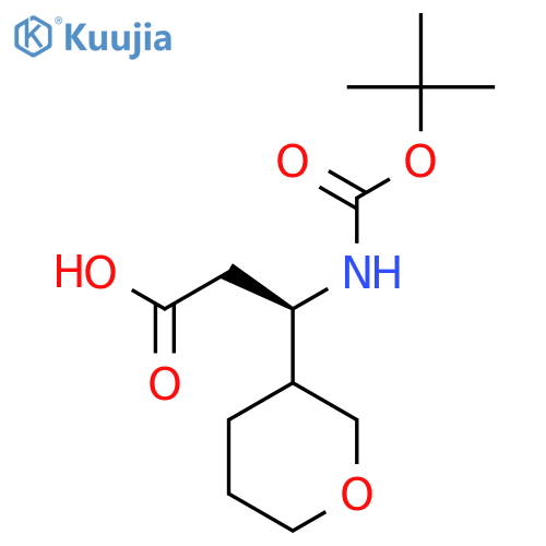 (3R)-3-{(tert-butoxy)carbonylamino}-3-(oxan-3-yl)propanoic acid structure