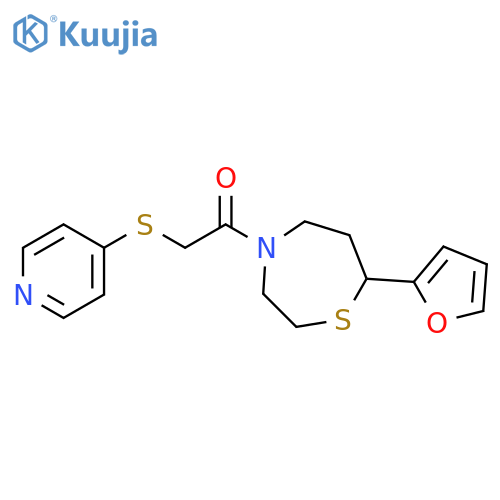 1-[7-(furan-2-yl)-1,4-thiazepan-4-yl]-2-(pyridin-4-ylsulfanyl)ethan-1-one structure