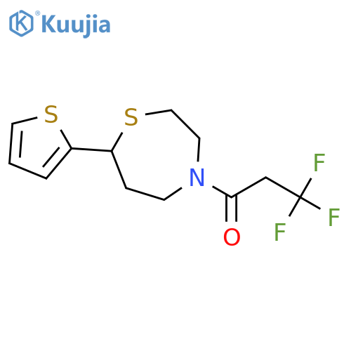 3,3,3-trifluoro-1-[7-(thiophen-2-yl)-1,4-thiazepan-4-yl]propan-1-one structure