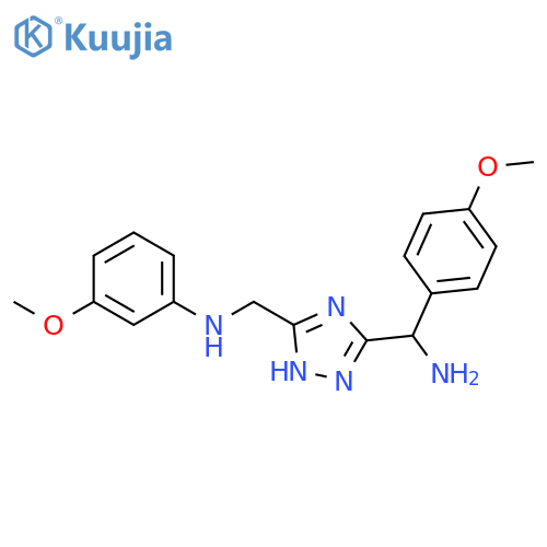 {5-[Amino-(4-methoxy-phenyl)-methyl]-2H-[1,2,4]triazol-3-ylmethyl}-(3-methoxy-phenyl)-amine structure