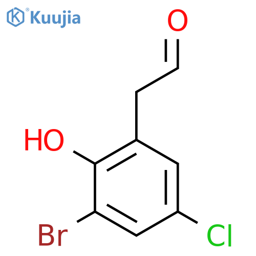2-(3-bromo-5-chloro-2-hydroxyphenyl)acetaldehyde structure