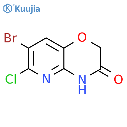 7-bromo-6-chloro-2H,3H,4H-pyrido3,2-b1,4oxazin-3-one structure