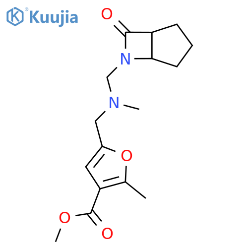 Methyl 2-methyl-5-{[methyl({7-oxo-6-azabicyclo[3.2.0]heptan-6-yl}methyl)amino]methyl}furan-3-carboxylate structure