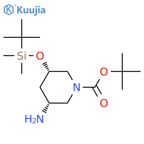 tert-butyl (3R,5S)-3-amino-5-[(tert-butyldimethylsilyl)oxy]piperidine-1-carboxylate structure