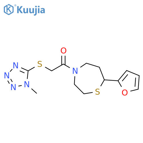 1-[7-(furan-2-yl)-1,4-thiazepan-4-yl]-2-[(1-methyl-1H-1,2,3,4-tetrazol-5-yl)sulfanyl]ethan-1-one structure
