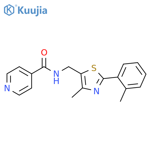 N-{[4-methyl-2-(2-methylphenyl)-1,3-thiazol-5-yl]methyl}pyridine-4-carboxamide structure