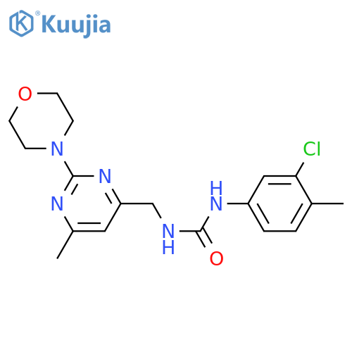 1-(3-chloro-4-methylphenyl)-3-{[6-methyl-2-(morpholin-4-yl)pyrimidin-4-yl]methyl}urea structure