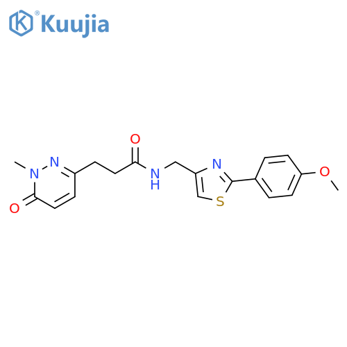 N-((2-(4-methoxyphenyl)thiazol-4-yl)methyl)-3-(1-methyl-6-oxo-1,6-dihydropyridazin-3-yl)propanamide structure