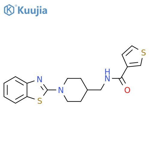 N-{[1-(1,3-benzothiazol-2-yl)piperidin-4-yl]methyl}thiophene-3-carboxamide structure