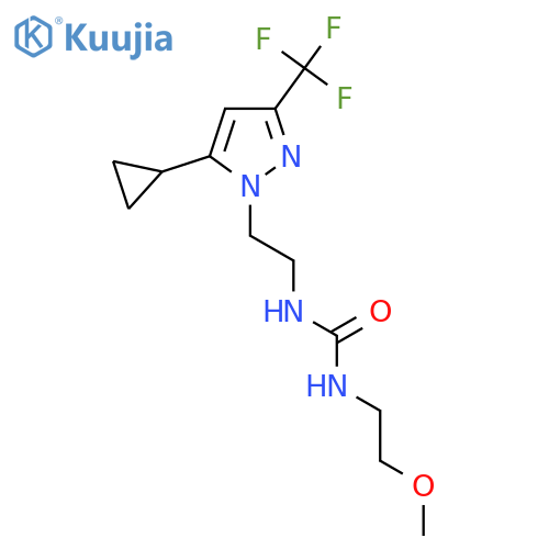 1-{2-[5-cyclopropyl-3-(trifluoromethyl)-1H-pyrazol-1-yl]ethyl}-3-(2-methoxyethyl)urea structure