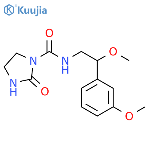 N-[2-Methoxy-2-(3-methoxyphenyl)ethyl]-2-oxo-1-imidazolidinecarboxamide structure