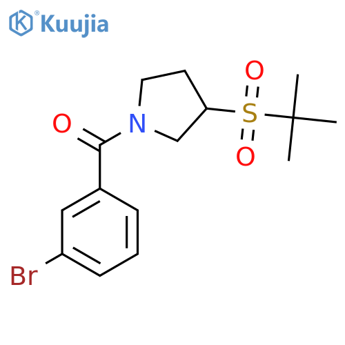 1-(3-bromobenzoyl)-3-(2-methylpropane-2-sulfonyl)pyrrolidine structure