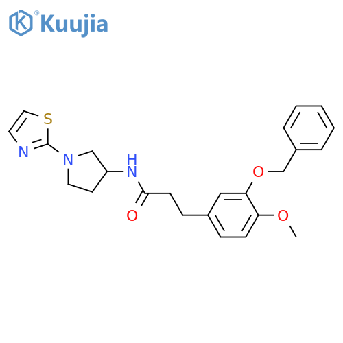 3-[3-(benzyloxy)-4-methoxyphenyl]-N-[1-(1,3-thiazol-2-yl)pyrrolidin-3-yl]propanamide structure