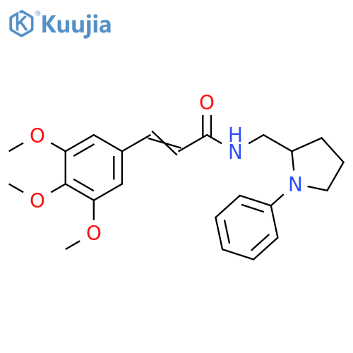 (2E)-N-[(1-phenylpyrrolidin-2-yl)methyl]-3-(3,4,5-trimethoxyphenyl)prop-2-enamide structure