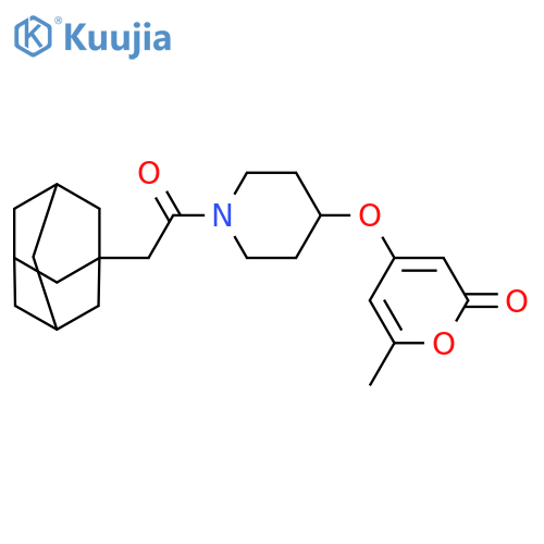 6-Methyl-4-[[1-(2-tricyclo[3.3.1.13,7]dec-1-ylacetyl)-4-piperidinyl]oxy]-2H-pyran-2-one structure