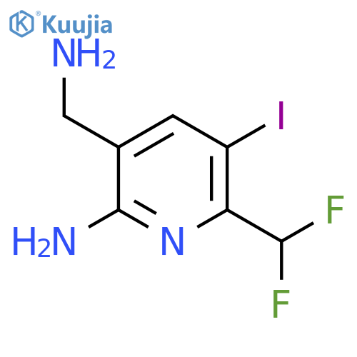 2-Amino-3-(aminomethyl)-6-(difluoromethyl)-5-iodopyridine structure