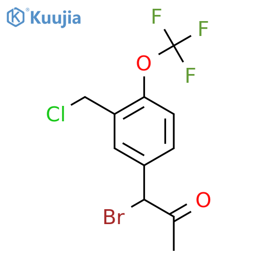 1-Bromo-1-(3-(chloromethyl)-4-(trifluoromethoxy)phenyl)propan-2-one structure