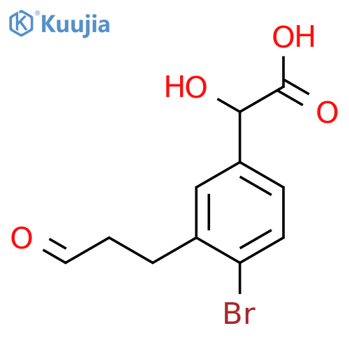 4-Bromo-3-(3-oxopropyl)mandelic acid structure