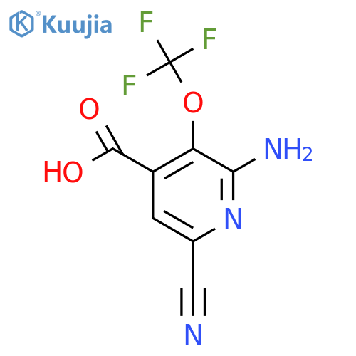 2-Amino-6-cyano-3-(trifluoromethoxy)pyridine-4-carboxylic acid structure