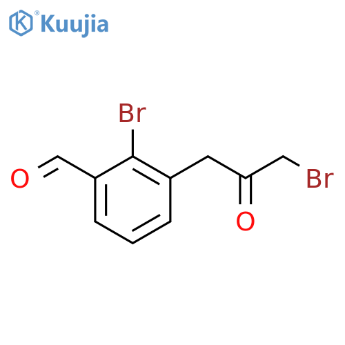 2-Bromo-3-(3-bromo-2-oxopropyl)benzaldehyde structure