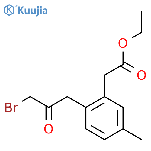 Ethyl 2-(3-bromo-2-oxopropyl)-5-methylphenylacetate structure
