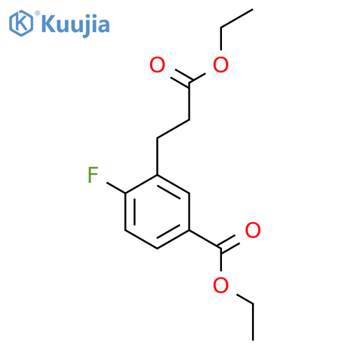 Ethyl 3-(3-ethoxy-3-oxopropyl)-4-fluorobenzoate structure