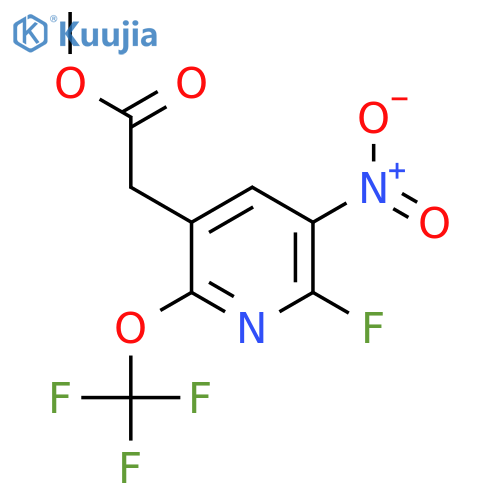 Methyl 2-fluoro-3-nitro-6-(trifluoromethoxy)pyridine-5-acetate structure
