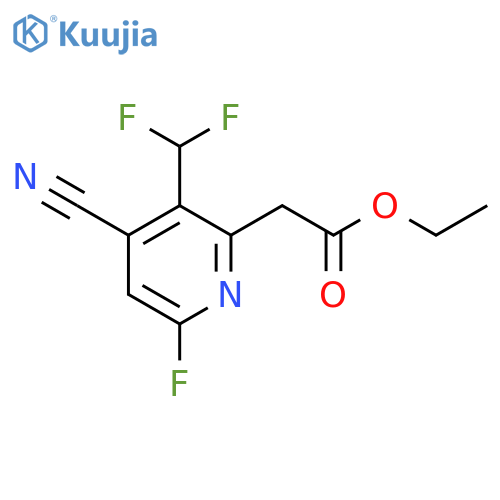 Ethyl 4-cyano-3-(difluoromethyl)-6-fluoropyridine-2-acetate structure