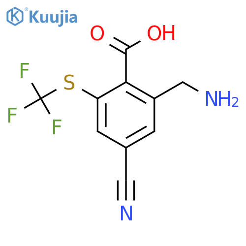 2-Aminomethyl-4-cyano-6-(trifluoromethylthio)benzoic acid structure
