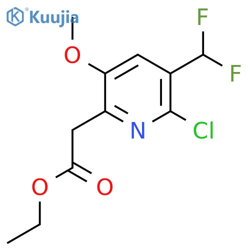 Ethyl 2-chloro-3-(difluoromethyl)-5-methoxypyridine-6-acetate structure