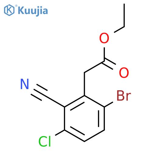 Ethyl 6-bromo-3-chloro-2-cyanophenylacetate structure